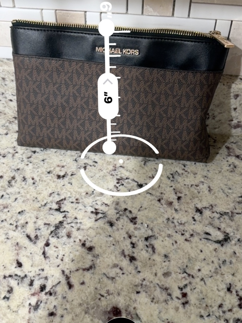 MICHAEL KORS Brown and Black Logo Toiletry Pouch - Picture 6 of 7